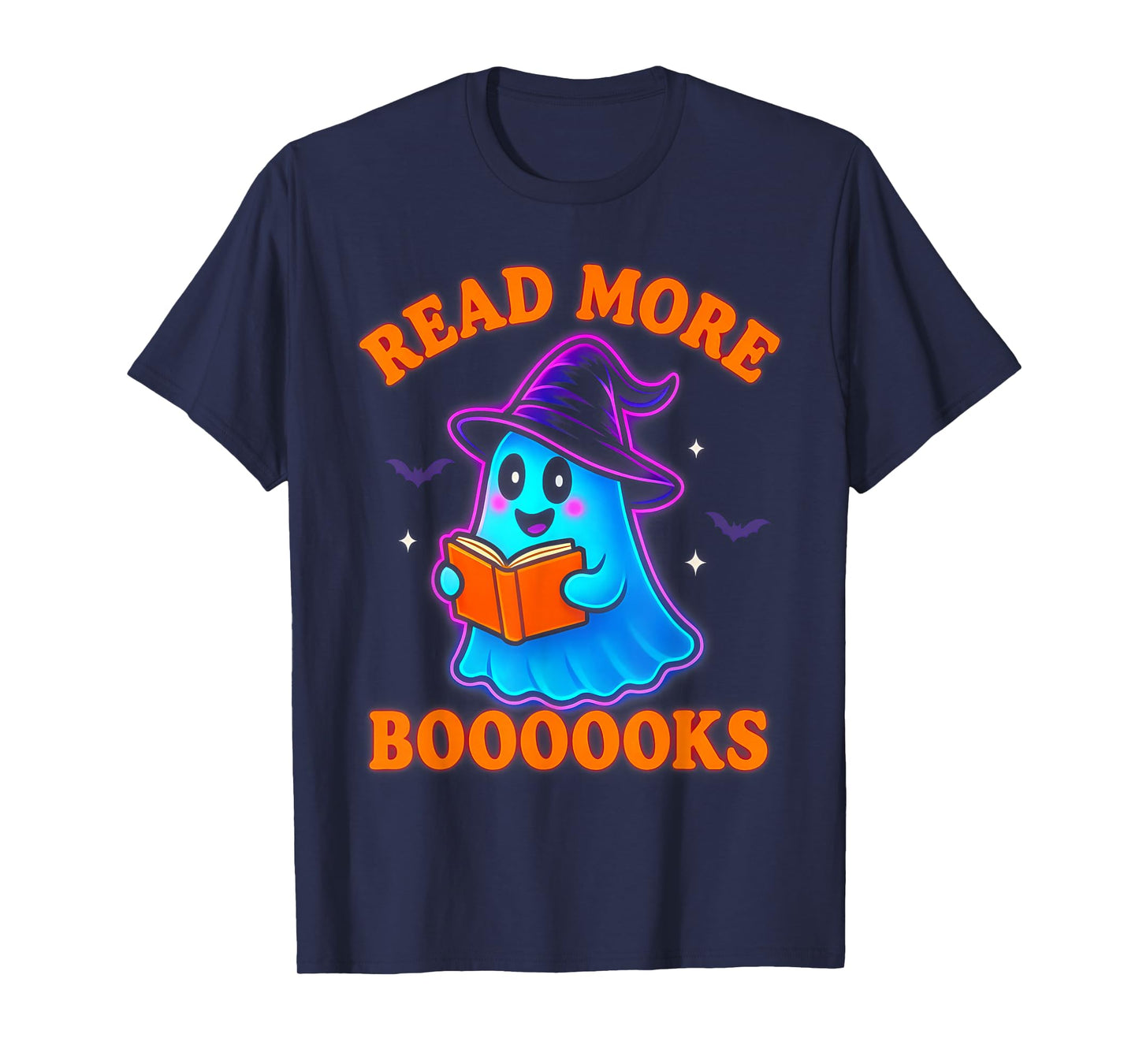 Read More Books Halloween Book Cute Ghost Reading Teaching T-Shirt
