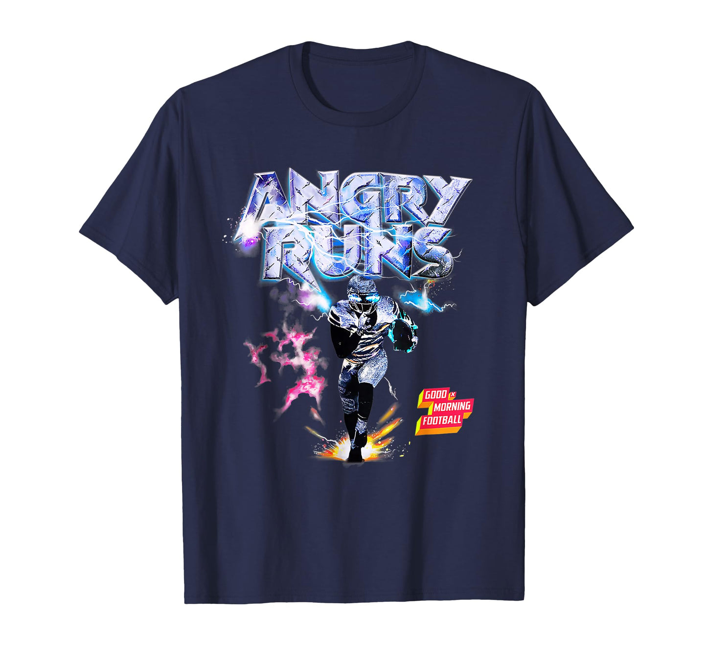 Angry Runs Good Morning Football Sport Lover Vintage Art T-Shirt