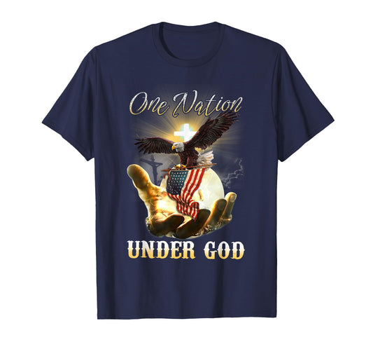 Eagle USA Christian Patriot One Nation Under God T-Shirt Small