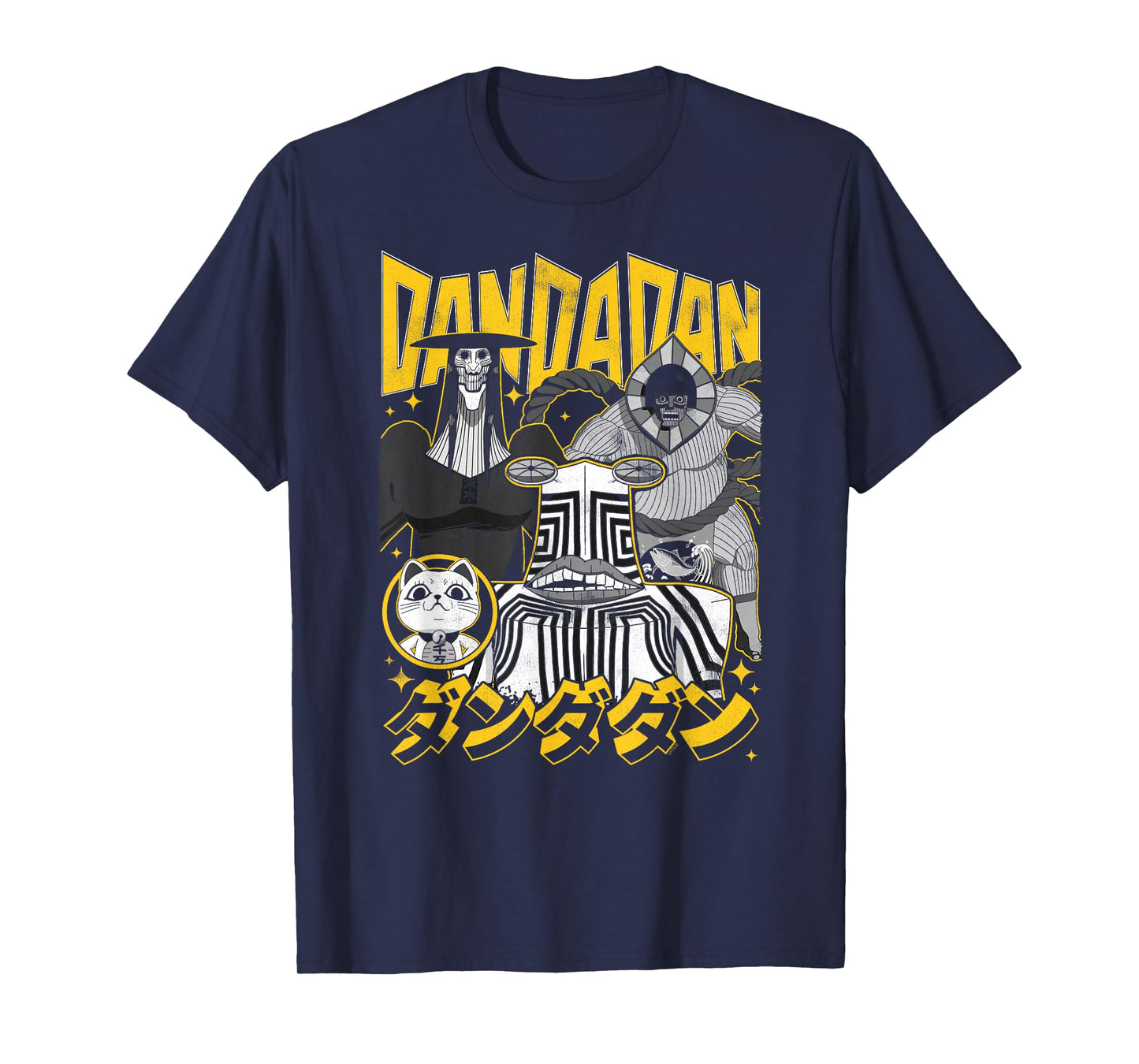 Dan Da Dan Yellow and Black Aliens with Kanji Anime T-Shirt
