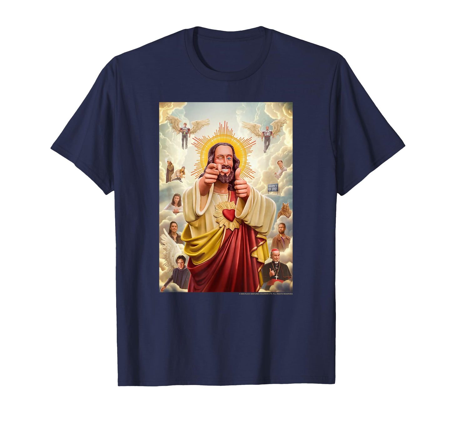 Dogma Movie Christ with Main Characters Poster T-Shirt