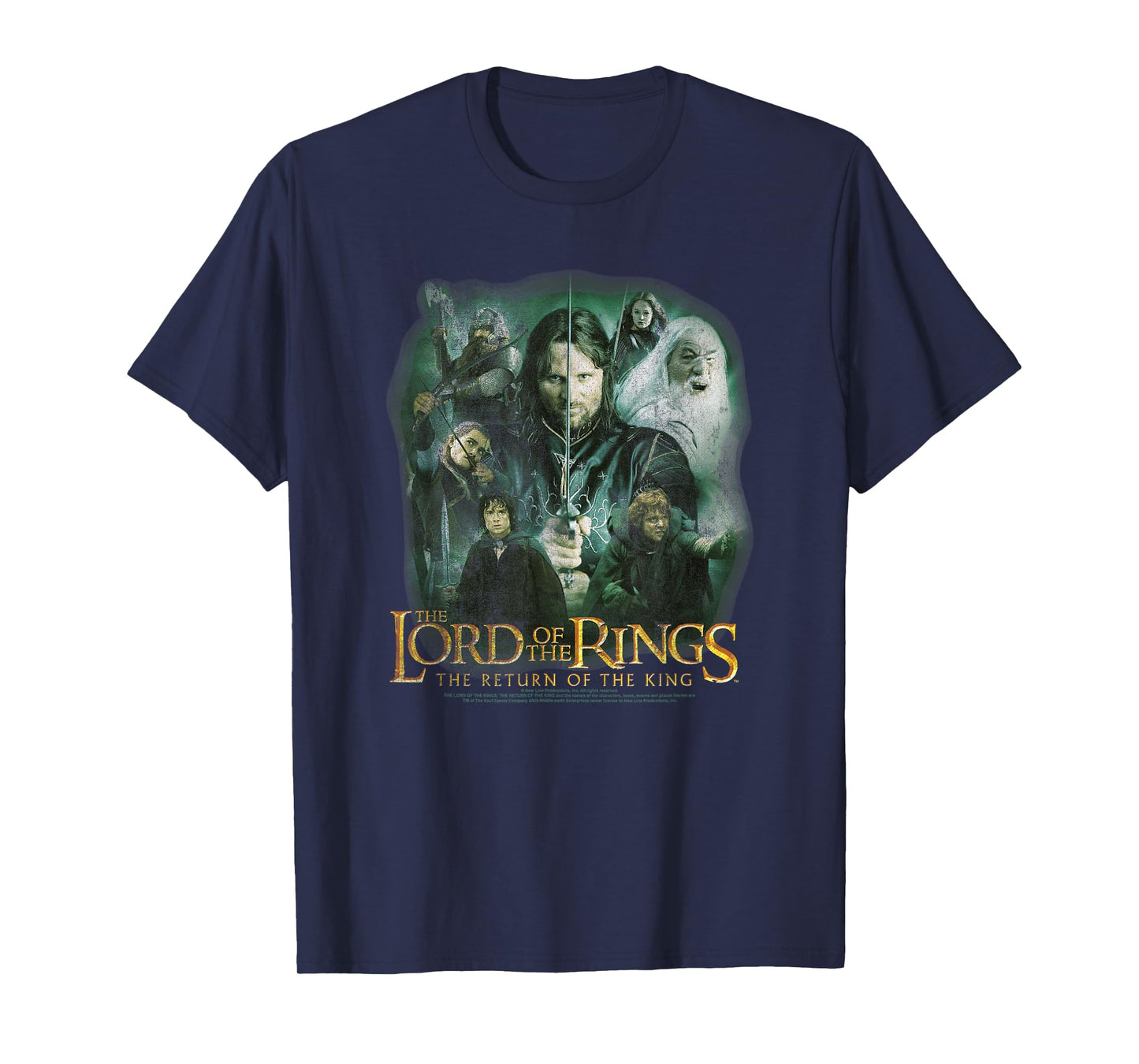 Lord of The Rings Character Collage Action Poses Fantasy T-Shirt