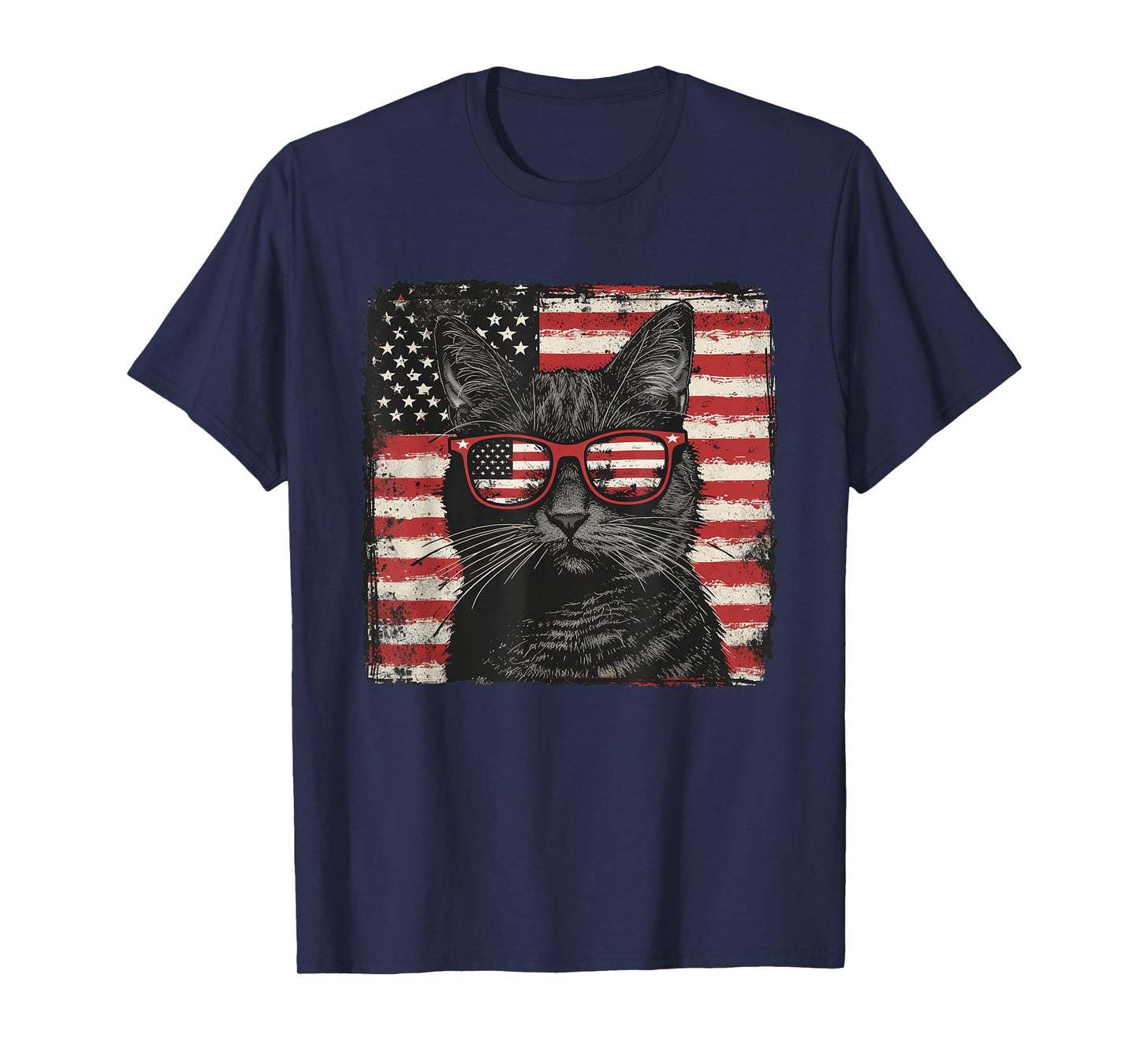 American Patriot Cat Shirt Fourth of July Lover T-Shirt