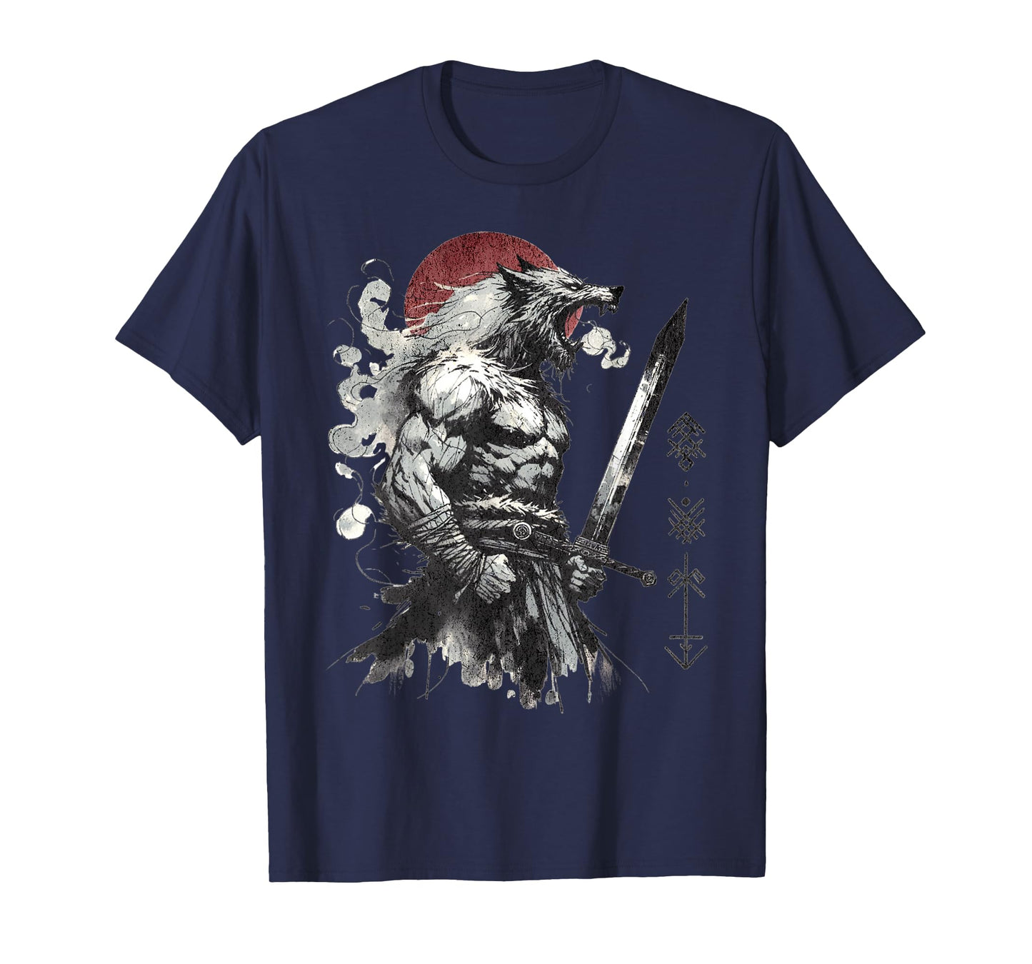 Vintage Mythical Symbols Ancient Alpha Werewolf Warrior T-Shirt