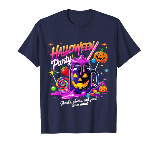 Halloween Party Pumpkin Candy Neon Drink Fun Family Matching T-Shirt