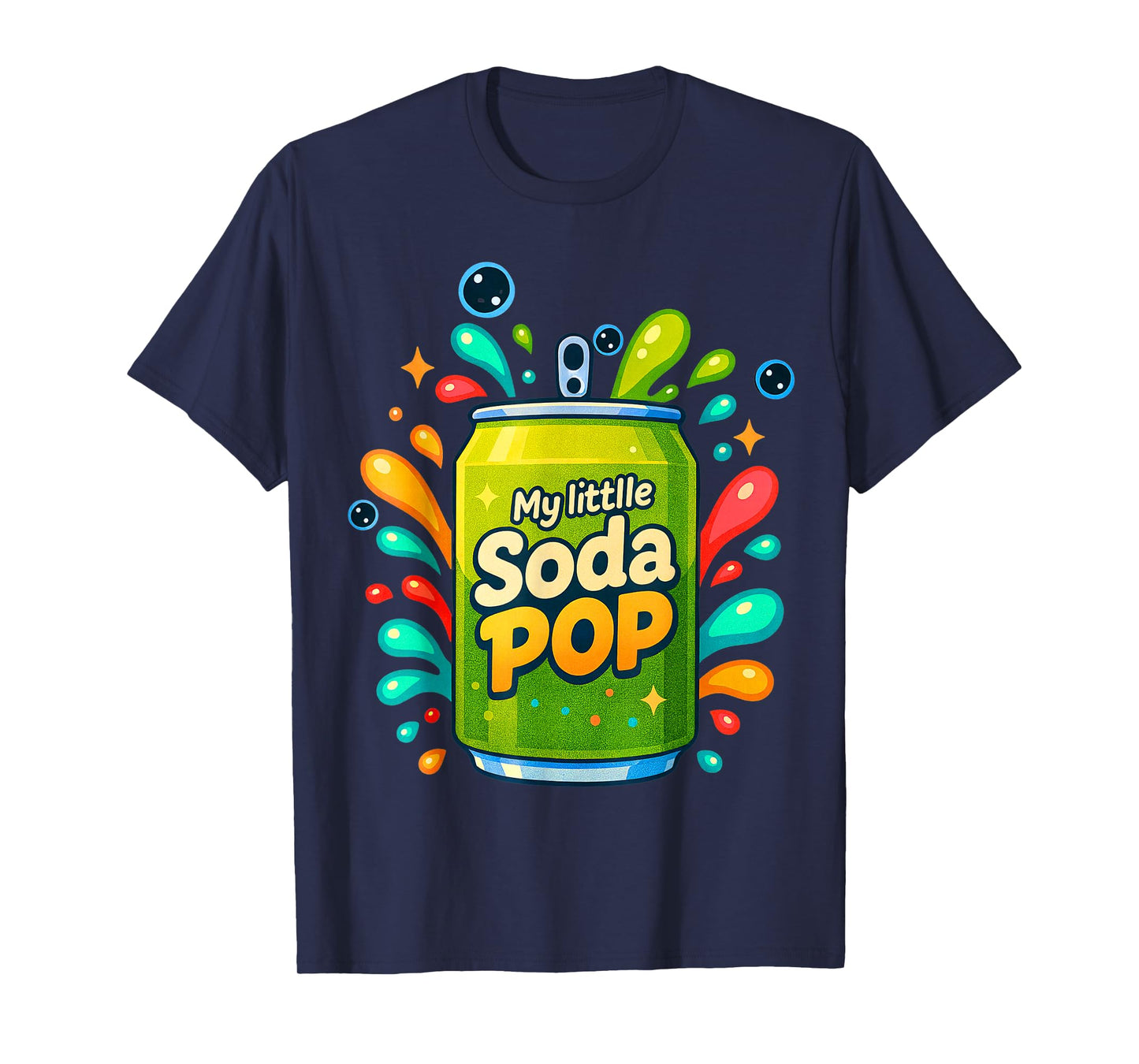Soda Pop CartoonSplash Cute Retro Beverage Funny Green T-Shirt