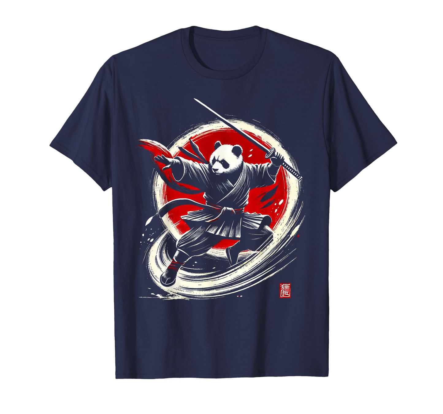 Panda Japanese Ninja Samurai Warrior Japan Men Women Kids T-Shirt