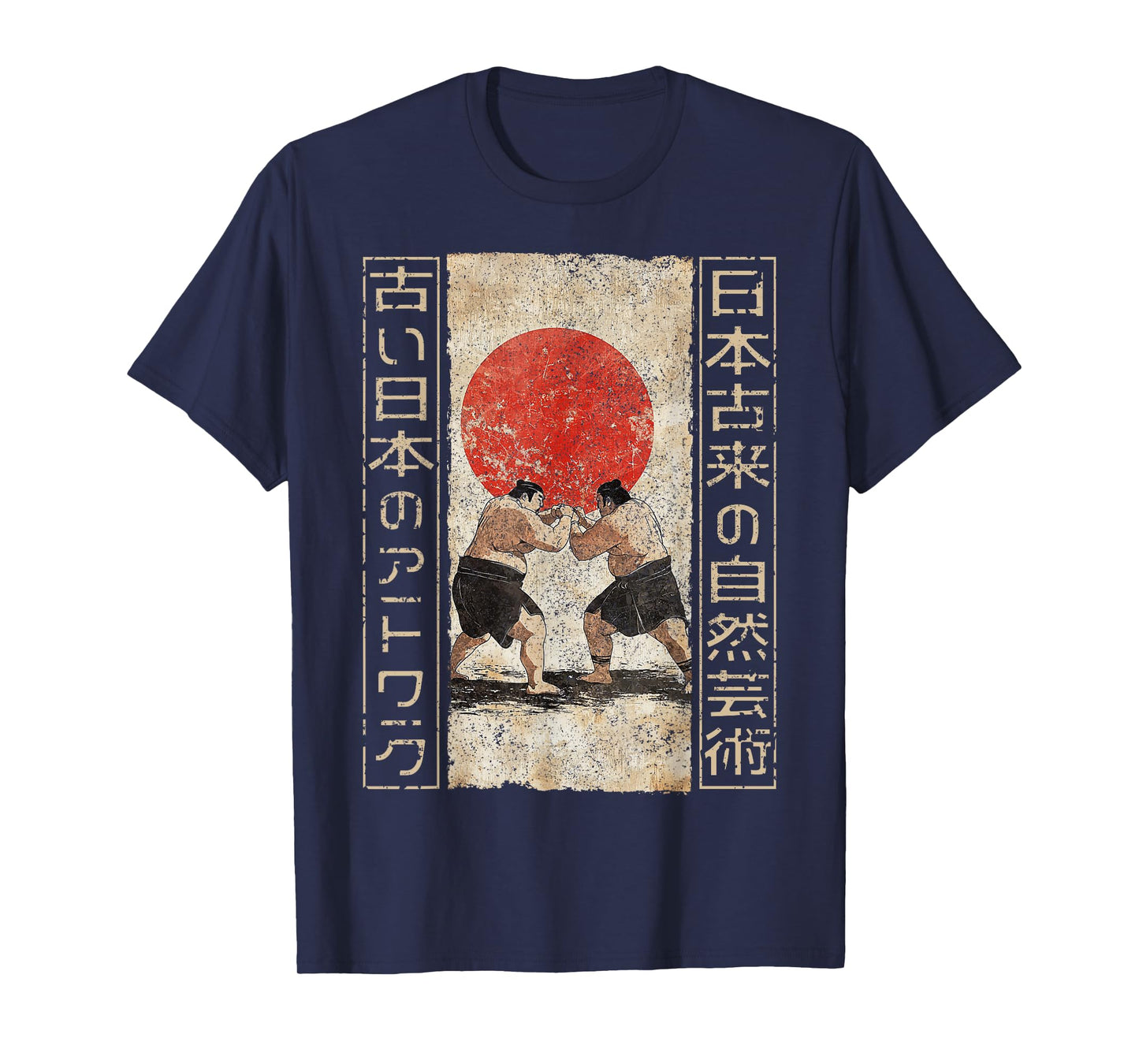 Sumo Wrestler Traditional Japanese Woodblock Ukiyo-e Anime T-Shirt