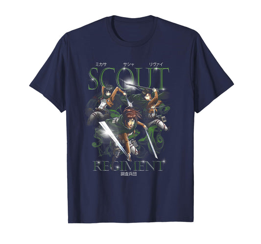 Attack on Titan Retro Smokey Scout Regiment Group AOT Anime T-Shirt