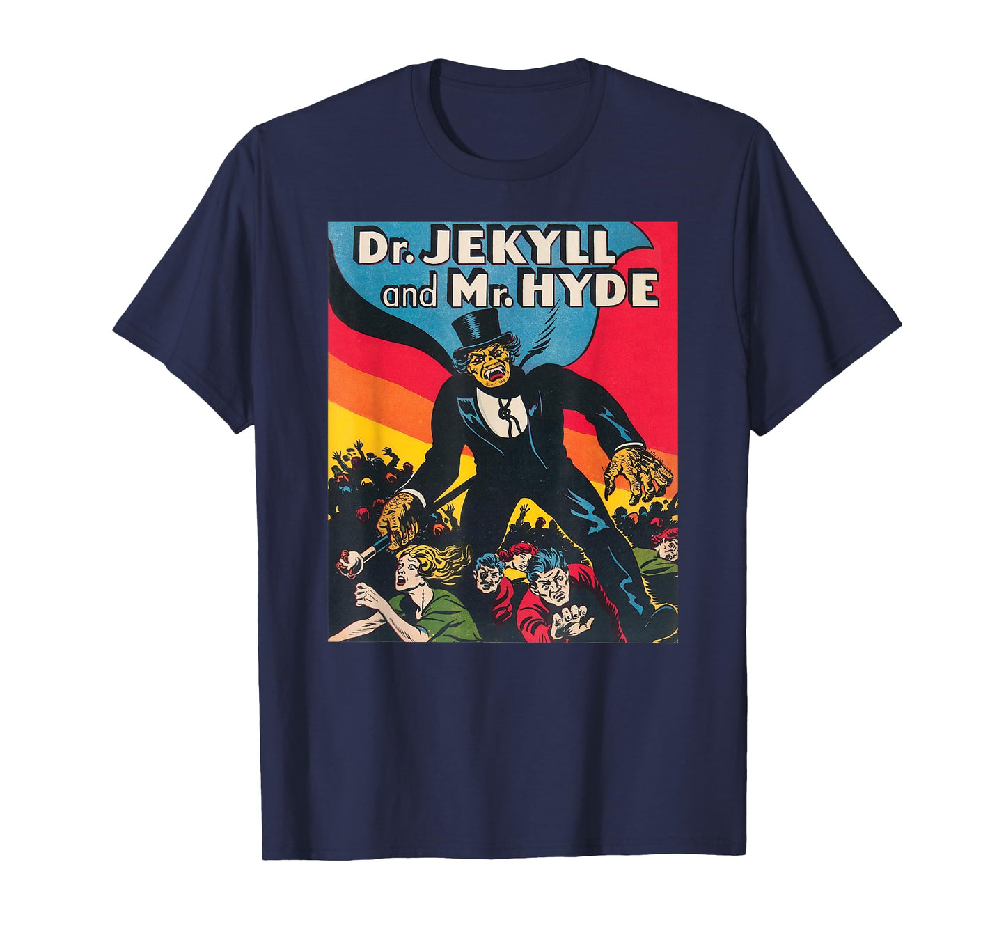 Dr. Jekyll & Mr. Hyde T-Shirt Art - Retro Halloween Monster T-Shirt