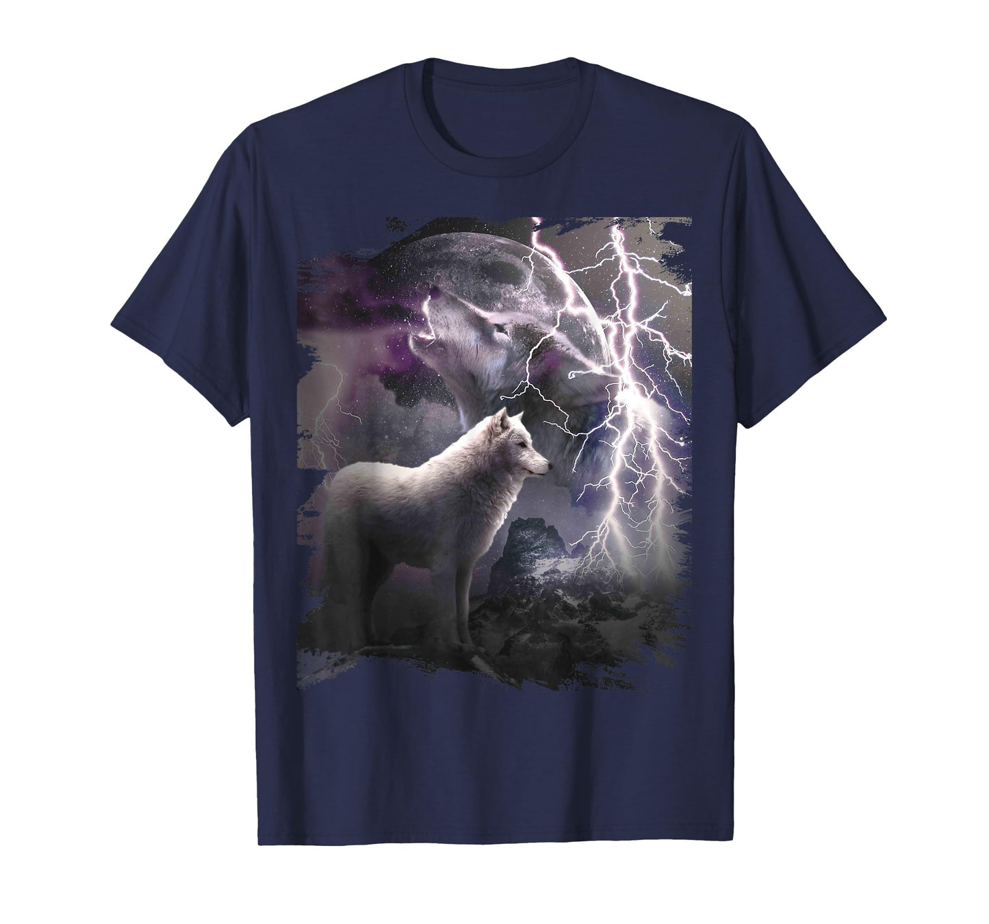 Lightning Wolf Howling At The Moon T-Shirt