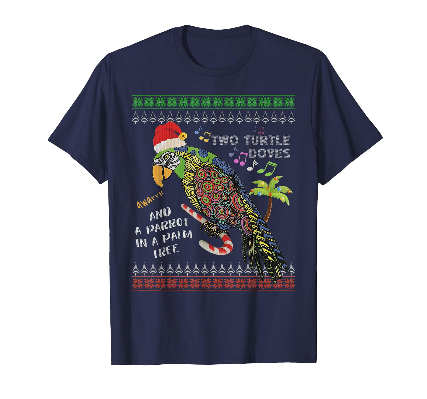 Funny Christmas Tropical Parrot Ugly Christmas Sweater T-Shirt