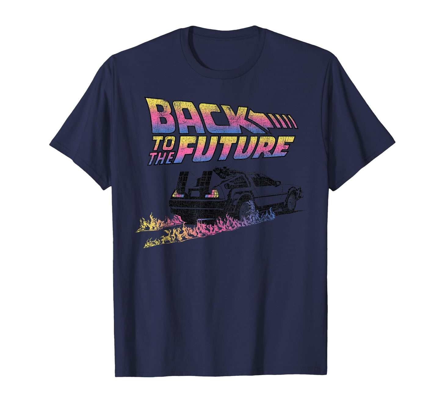 Back to The Future Delorean Flames T-Shirt Small