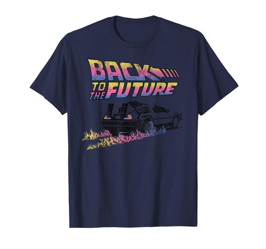 Back to The Future Delorean Flames T-Shirt Small