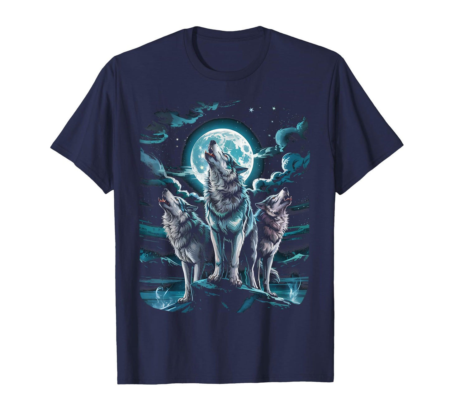 3 Dire Wolf In The Moon White Wolf Animal Dire Wolf T-Shirt