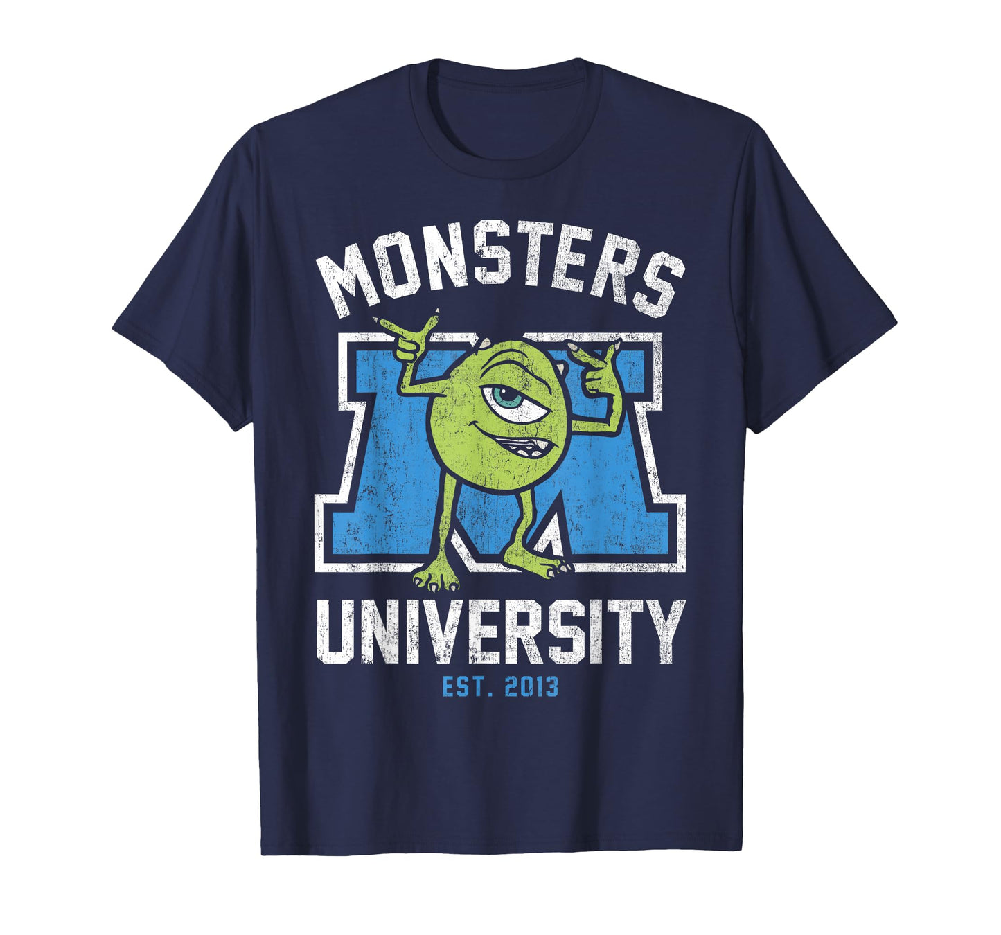 Disney Pixar Monsters University Mike Collegiate Logo T-Shirt