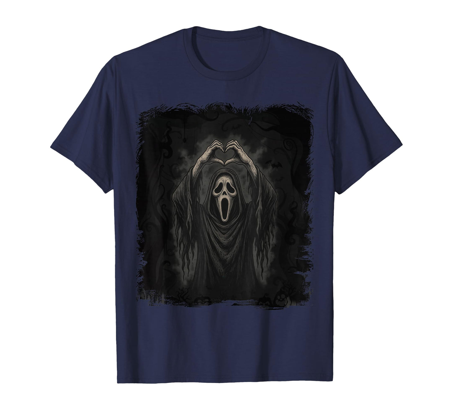 Creepy Cute Ghost Horror Design With Spooky Heart Hands T-Shirt
