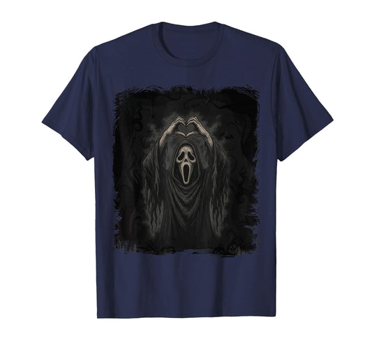 Creepy Cute Ghost Horror Design With Spooky Heart Hands T-Shirt