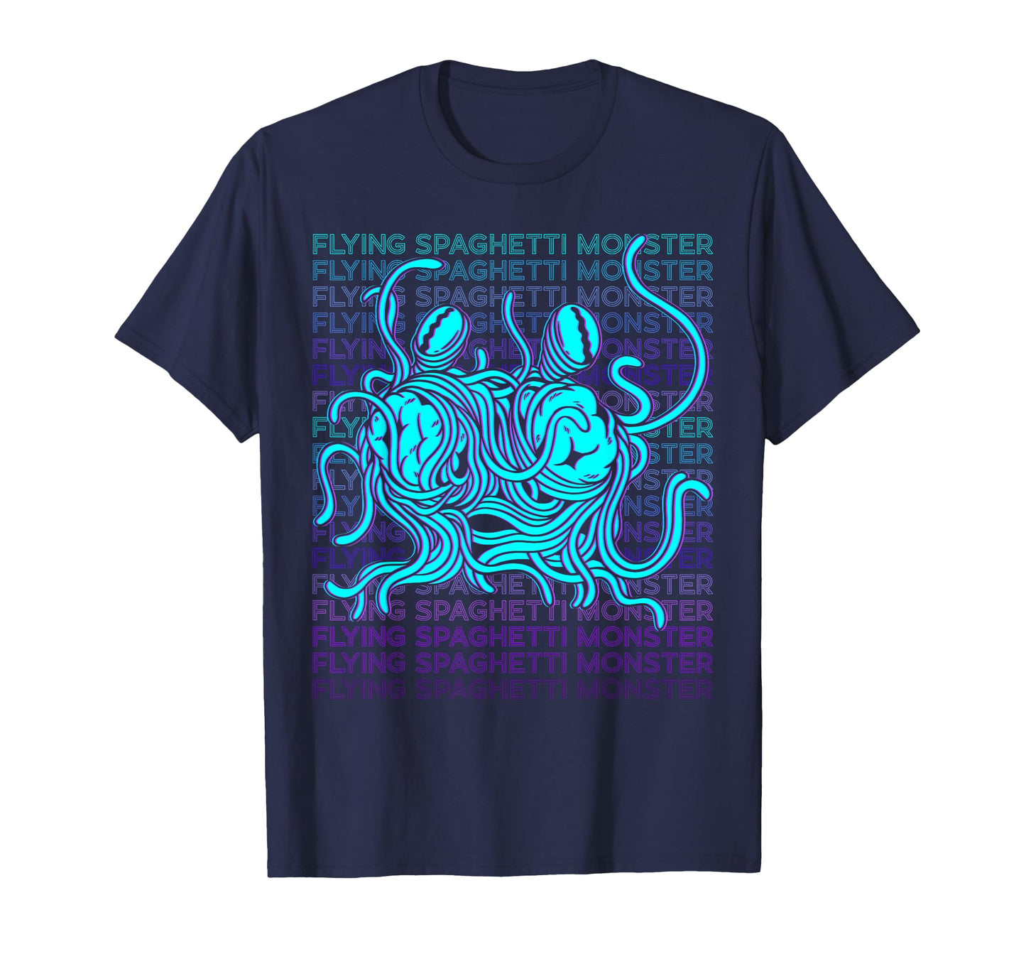 Flying Spaghetti Monster Pastafari FSM Atheist Retro T-Shirt