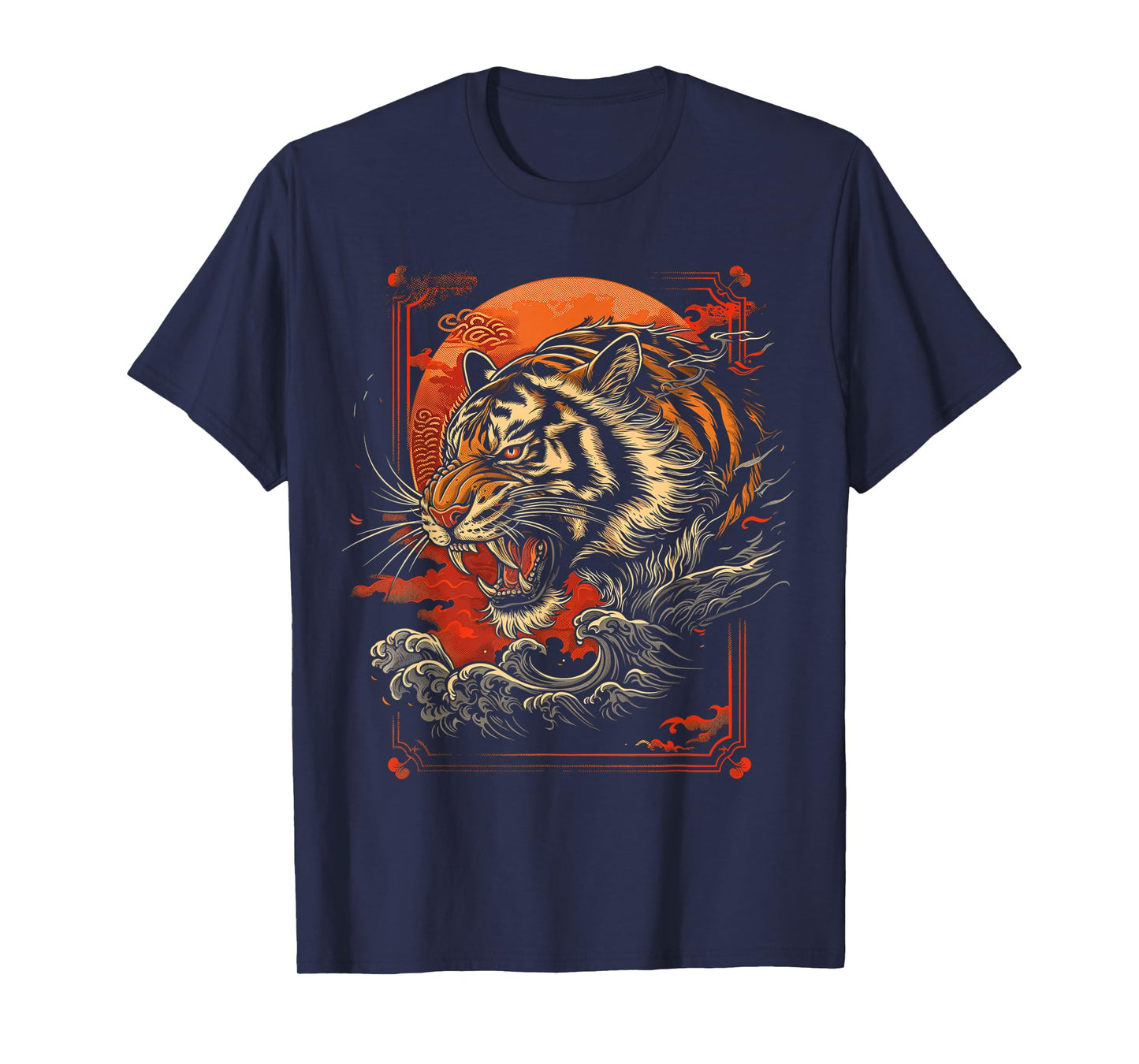 Japanese Tiger | Retro Japan Aesthetic | Tattoo Grunge T-Shirt