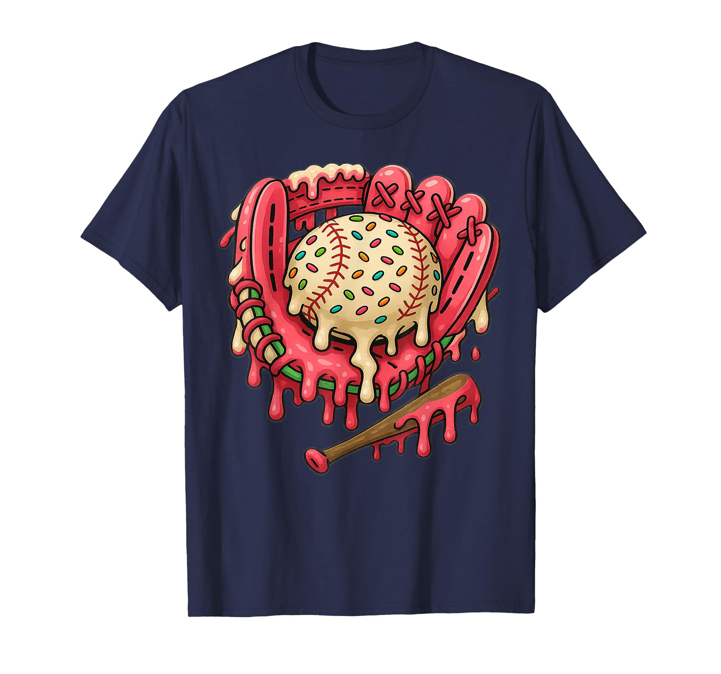 Baseball Drip Team for Boys and Girls Ice Cream Cool T-Shirt