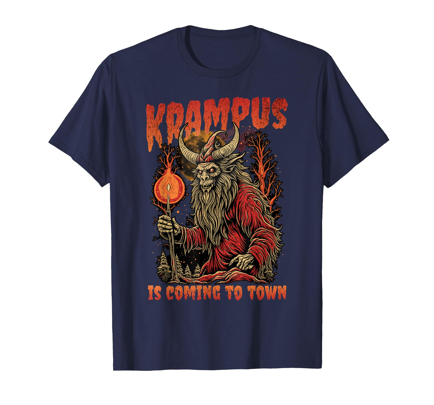 Krampusnacht Christmas Monster Krampus is Coming to Town T-Shirt