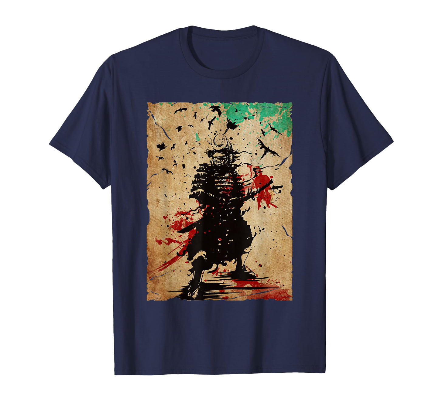 Japanese Vintage Samurai Fighter Retro Art Design T-Shirt