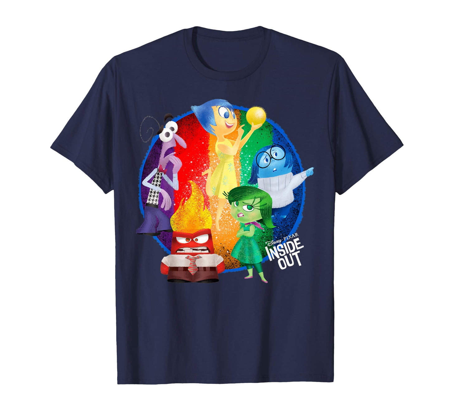 Disney Pixar Inside Out Colorful Circle Group Shot T-Shirt T-Shirt