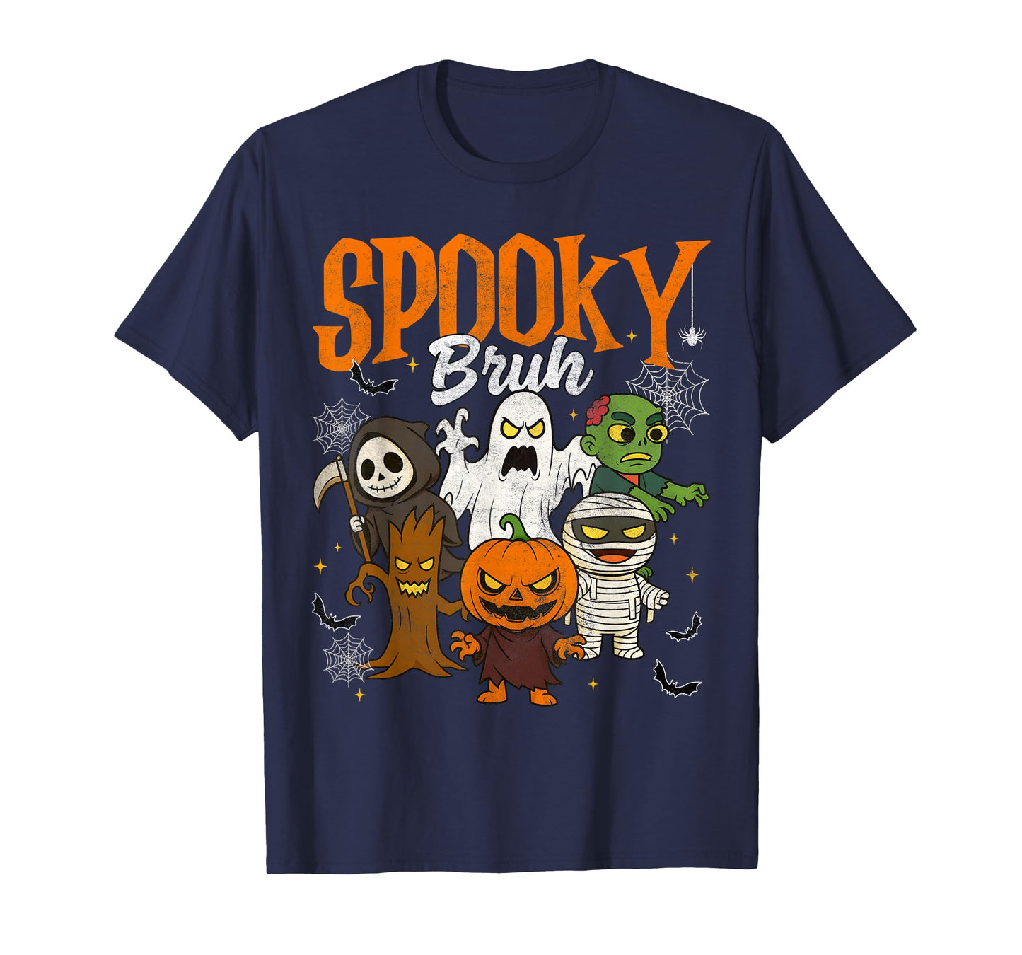 Spooky Bruh Mummy Boo Zombie Pumpkin Halloween Costumes Boy T-Shirt