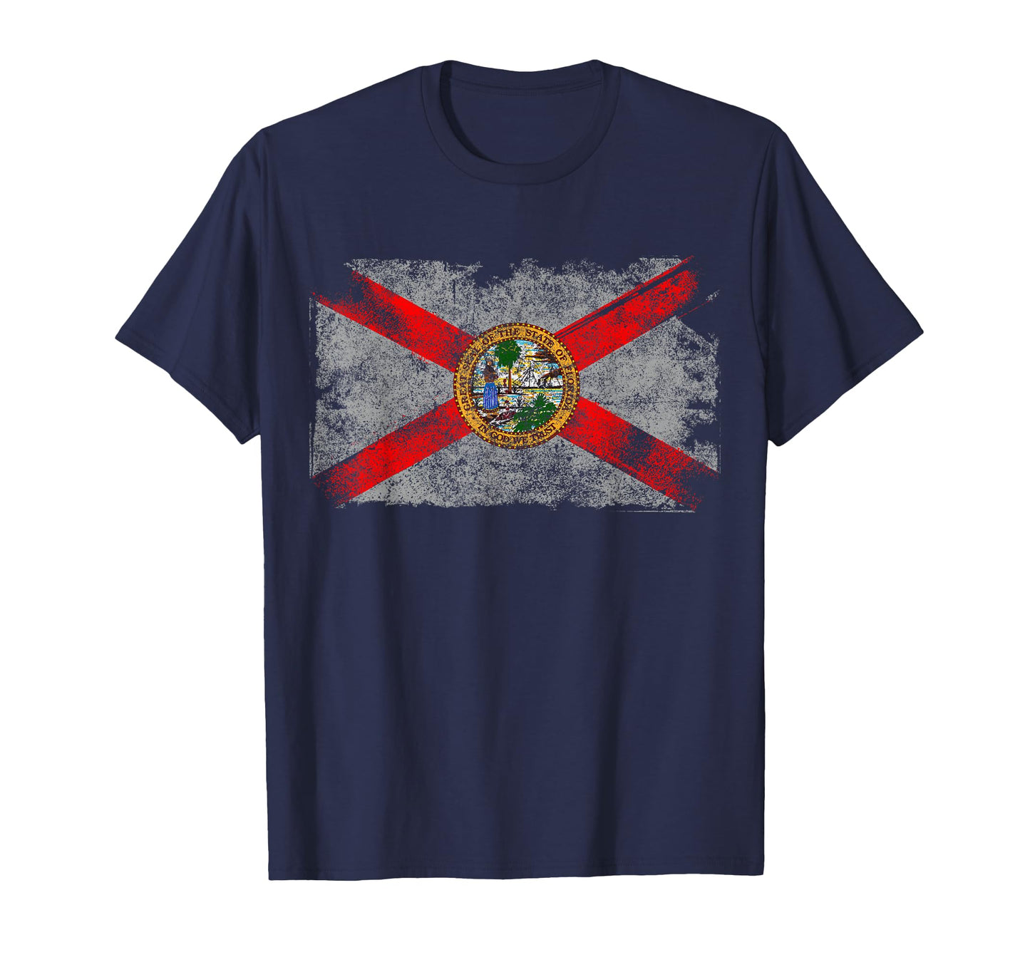 Distressed Vintage Retro USA Patriotic FL State Florida Flag T-Shirt