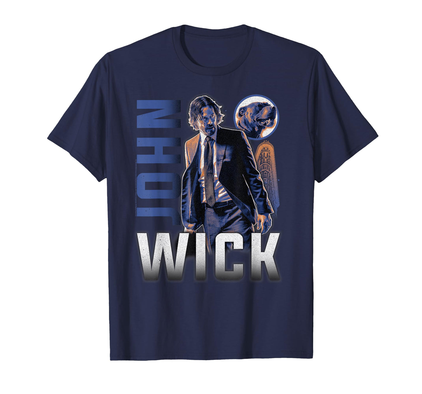 John Wick Modern Logo with John and Dog Action Movie Men Women T-Shirt