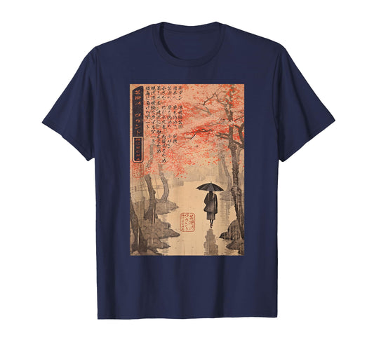 Ukiyo-e Eternal Tokyo Rain Japanese T-Shirt