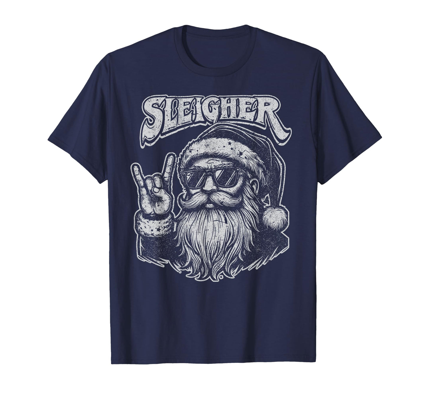 Christmas Sleigher Santa Rock Xmas Rocker Men Women Kids Boy T-Shirt