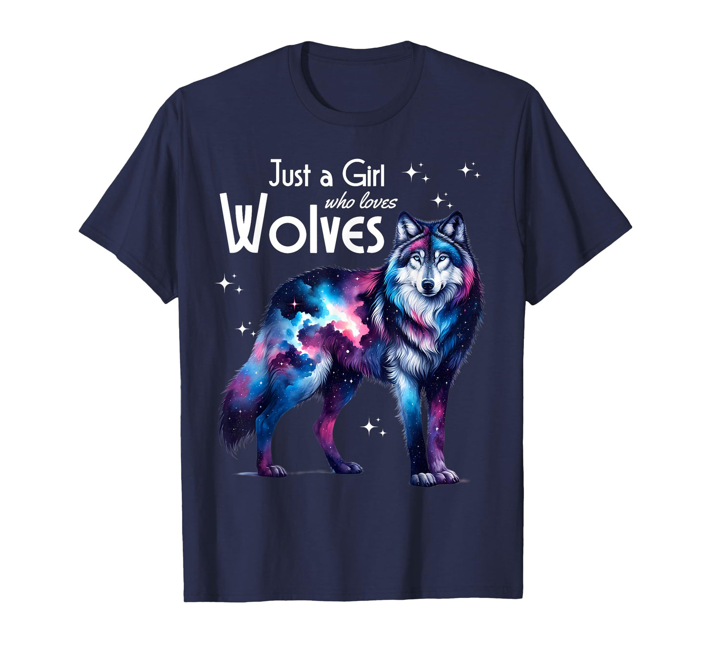 Just a Girl who loves Wolves Girls Women Teens Wolf Lover T-Shirt