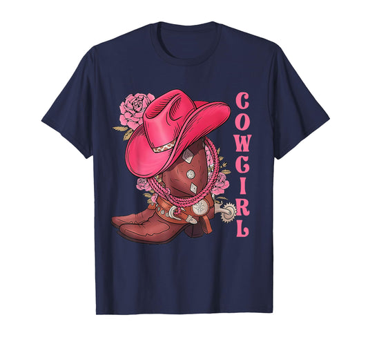 Cowgirl Hat Boots Western Country Southern Rodeo Texas Cute T-Shirt