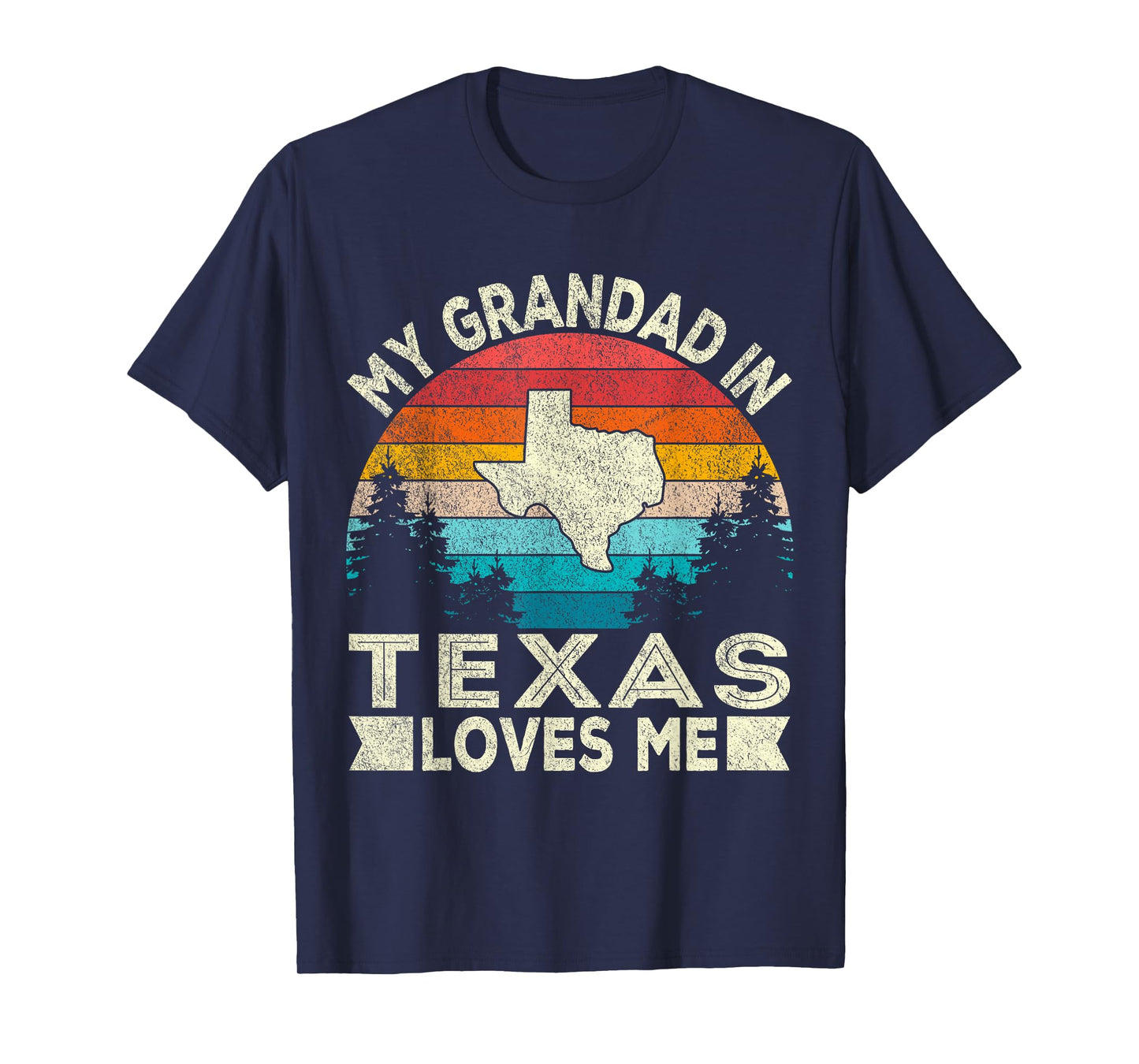 My Grandad In Texas Loves Me Retro Texas Grandpa T-Shirt