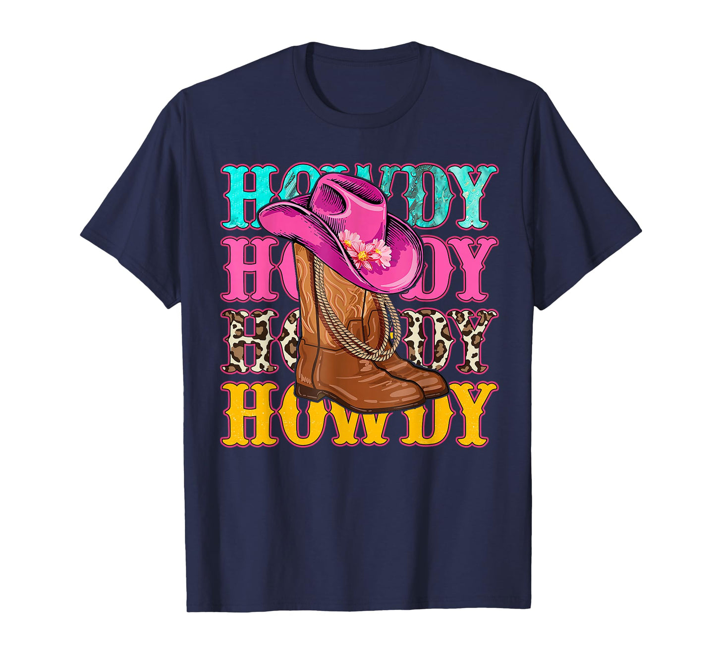 Howdy Southern Western Girls Country Rodeo Cowgirls Boots T-Shirt
