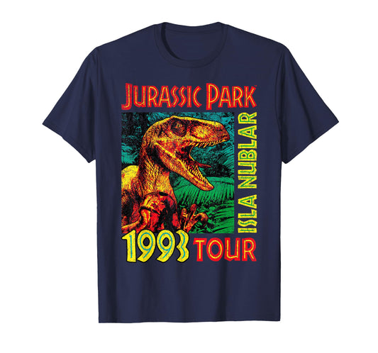 Jurassic Park Isla Nublar 1993 Tour Poster T-Shirt Small