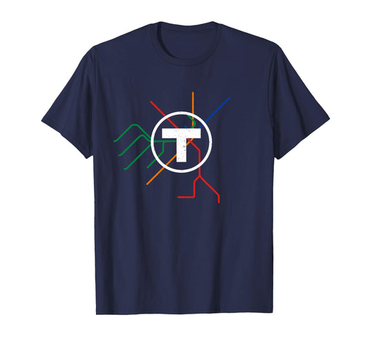 Boston T Subway Map Vintage MBTA Long Sleeve T-Shirt