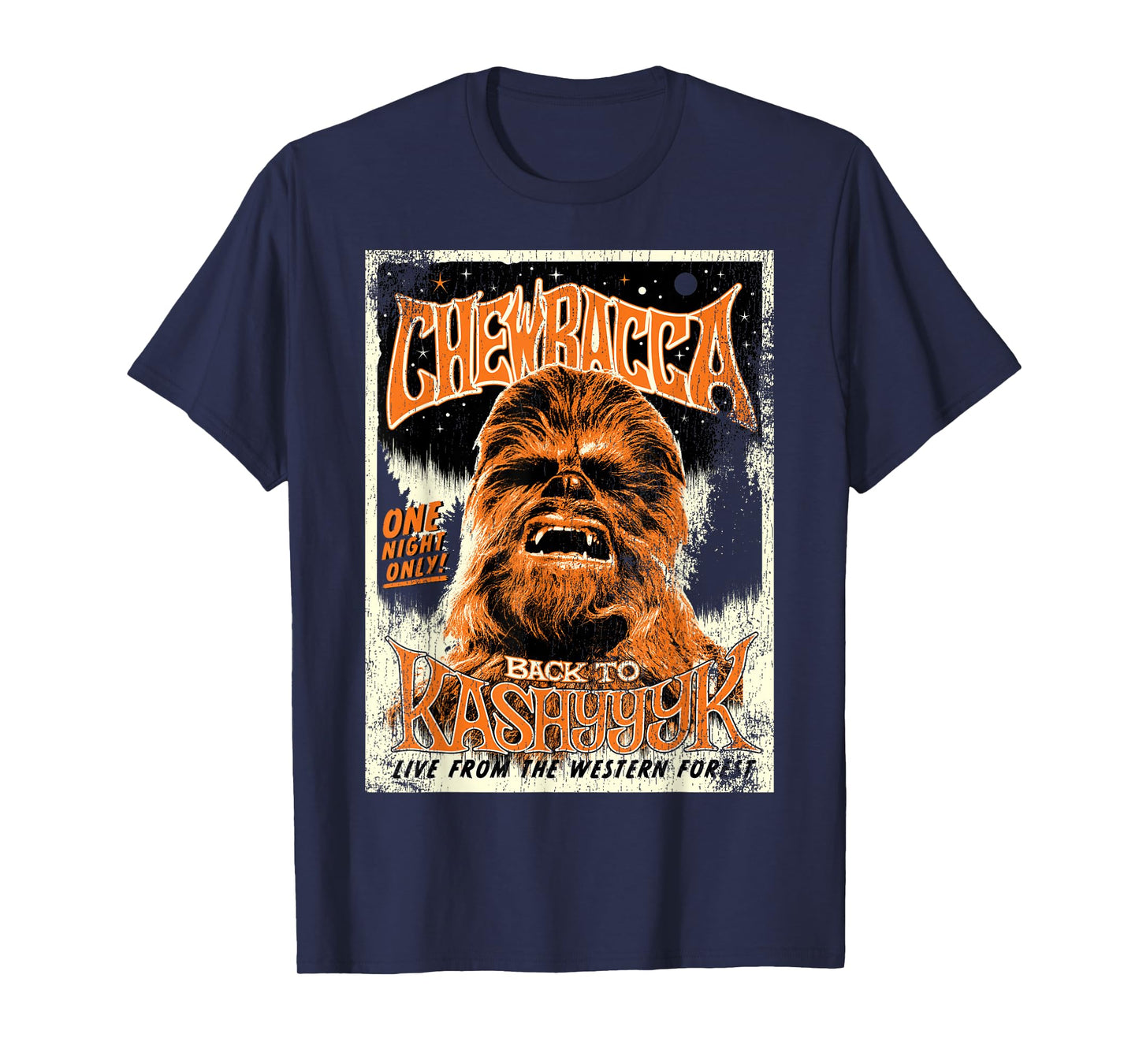 Star Wars Chewbacca Vintage Concert Back To Kashyyyk Poster T-Shirt