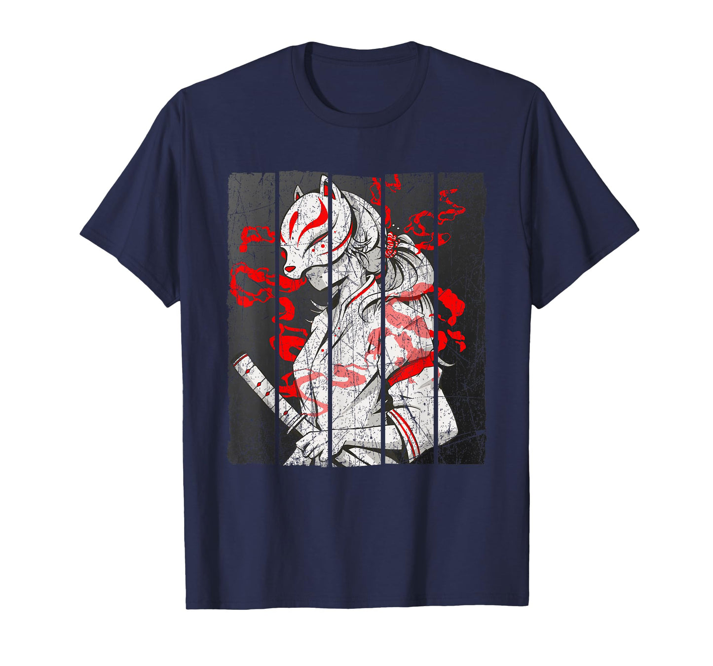 Japanese Mask Fox Aesthetic Kitsune Inari Oni Anime T-Shirt