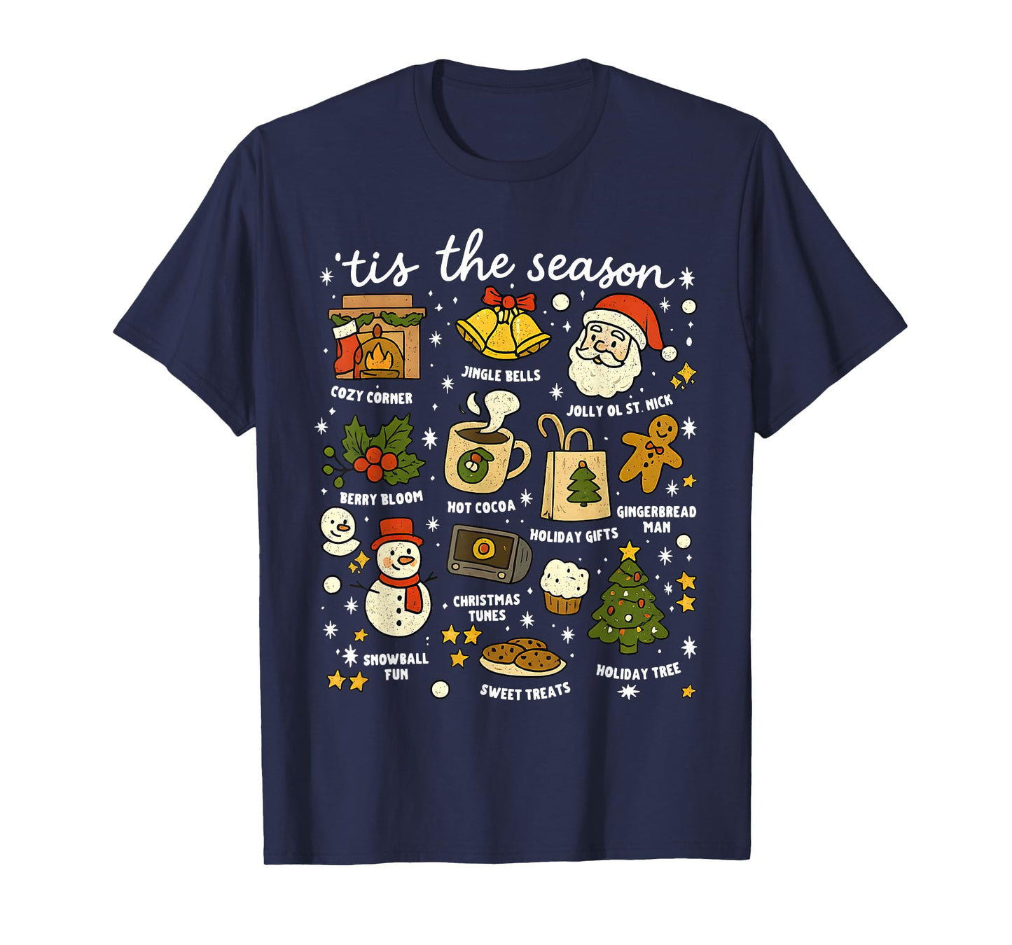 Christmas Tis The Season Vintage Funny Xmas Holiday Women T-Shirt