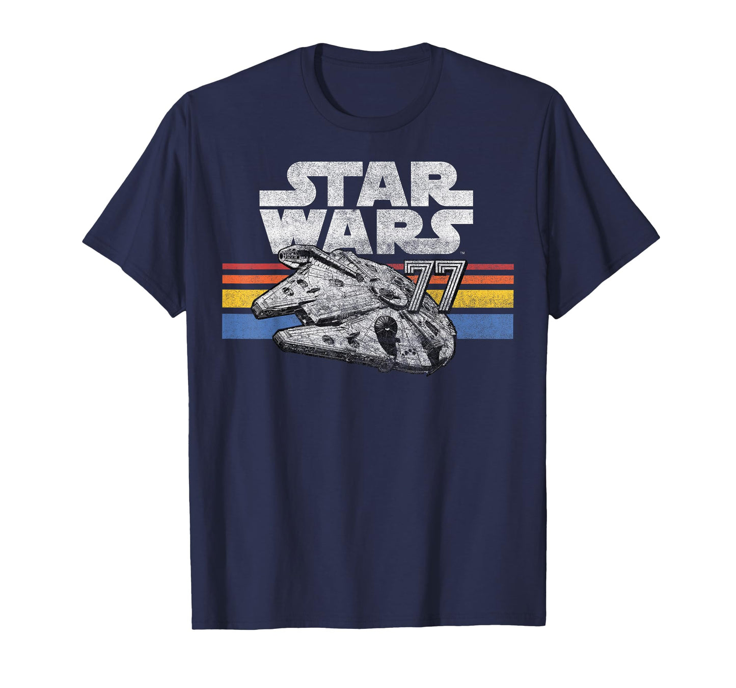 Star Wars Millennium Falcon 77 Retro Lines Logo T-Shirt