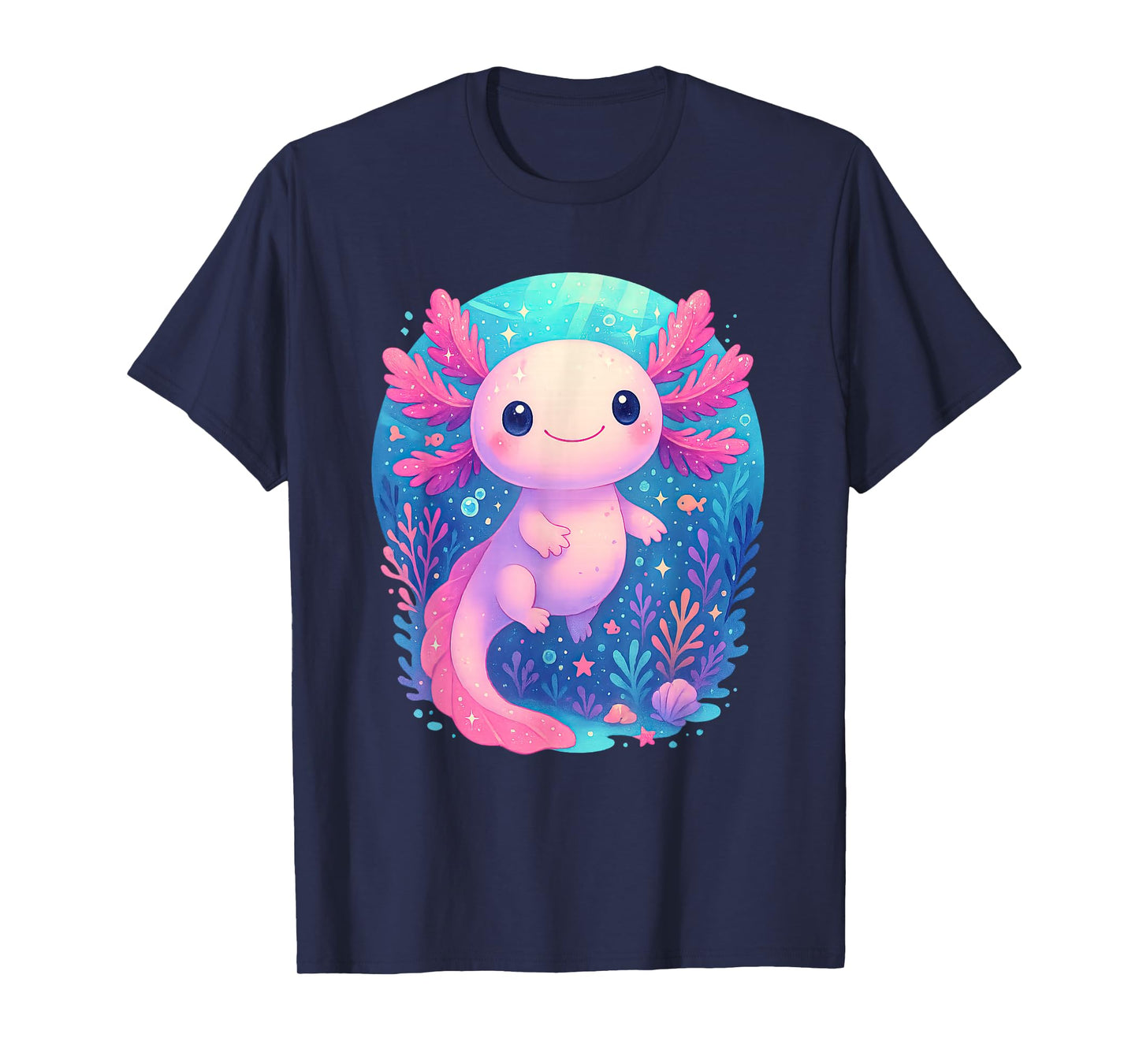Cute Pastel Axolotl Underwater Ocean Animal T-Shirt