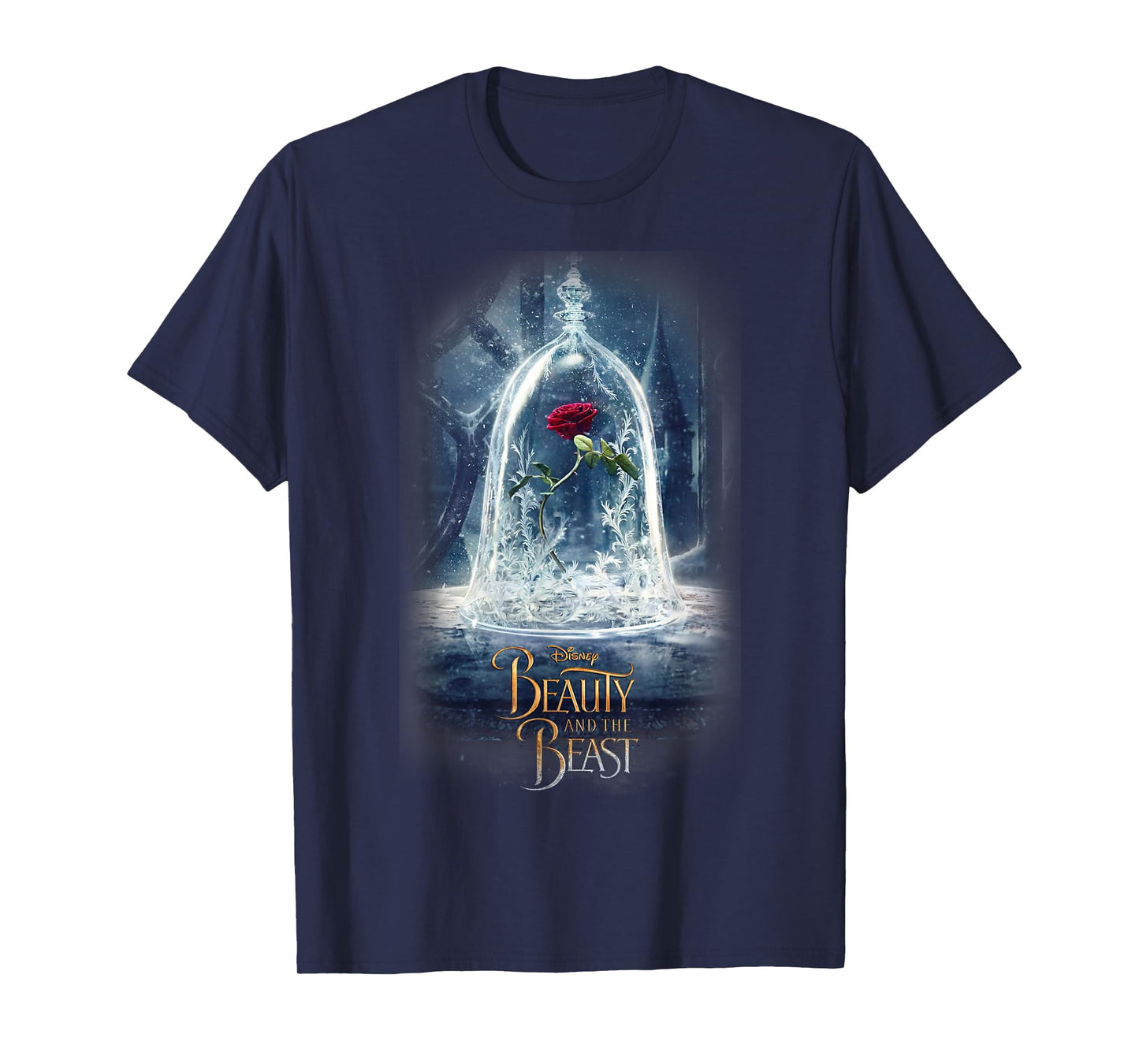 Disney Beauty and The Beast Epic Glass Rose Graphic T-Shirt T-Shirt