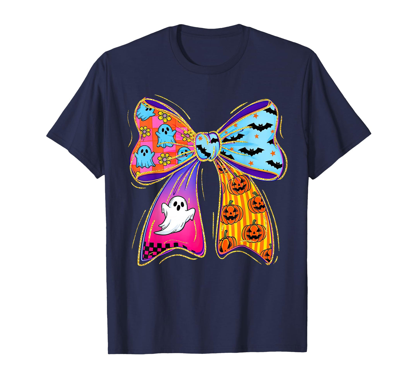 Halloween Coquette Bow Boo Ghost Fall Pumpkin Women Girls T-Shirt