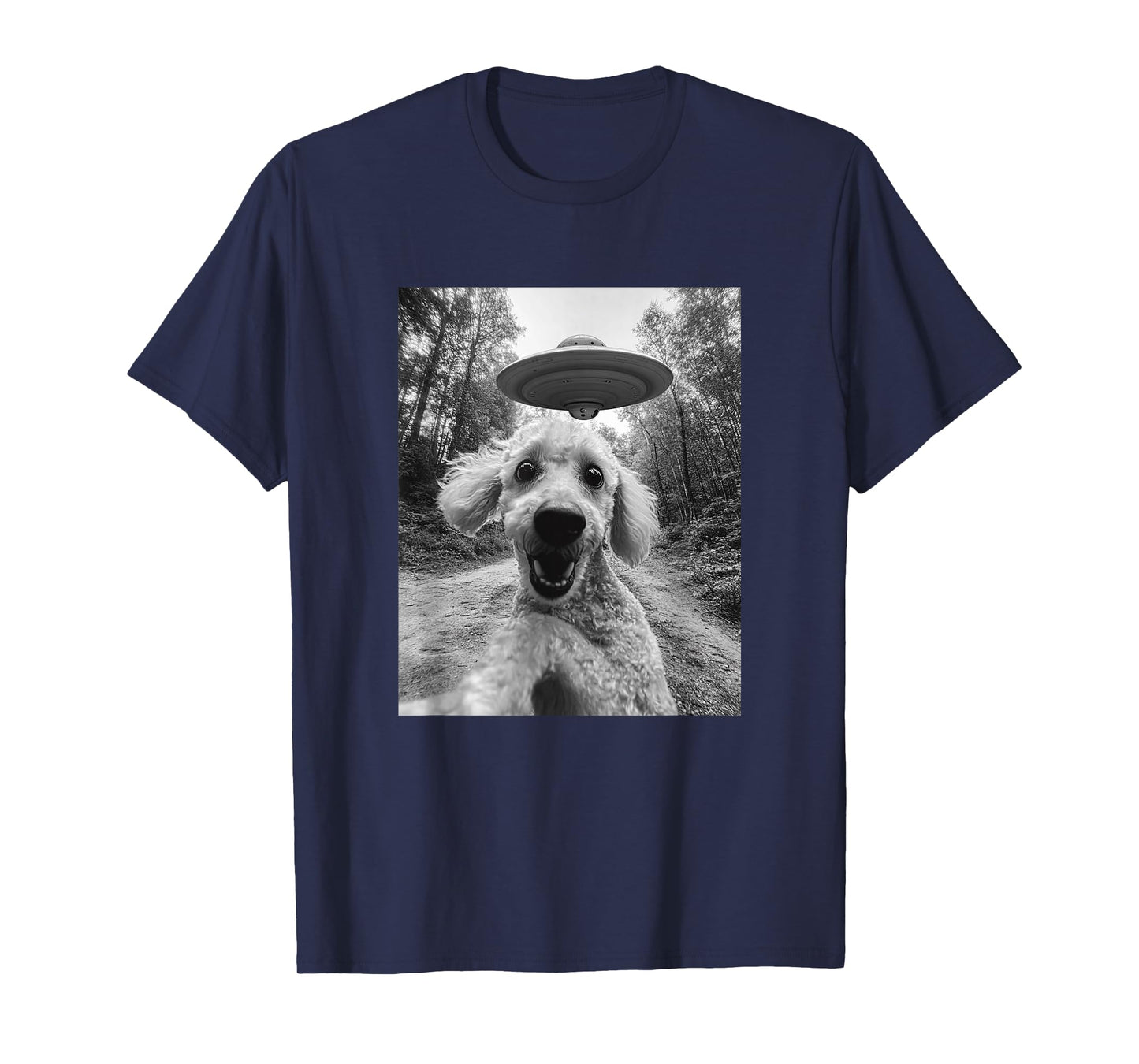 Poodle UFO Meme - Funny Poodle Selfie with UFO T-Shirt