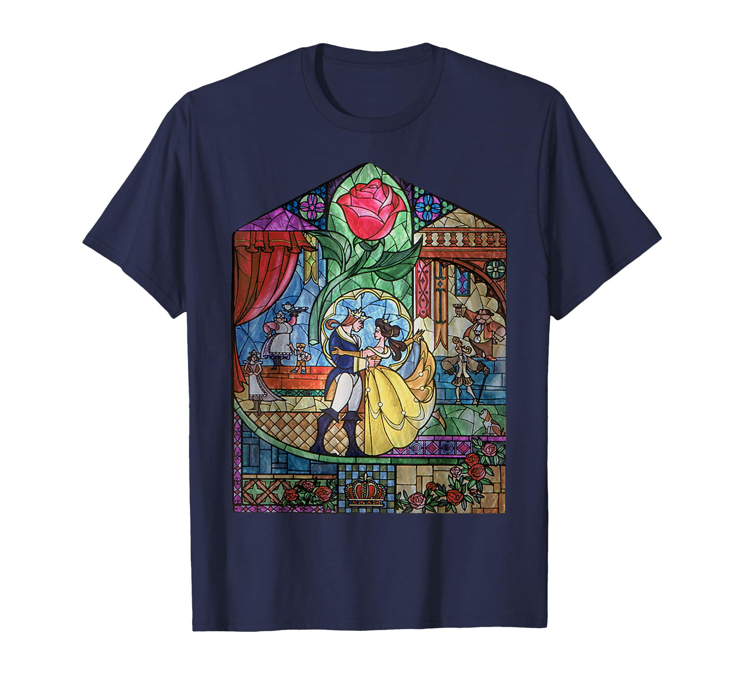 Disney Beauty and the Beast Enchanted Stained Glass Window T-Shirt
