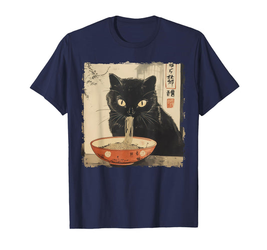 Cat Ramen Noodle Japanese Art Anime Manga Kawaii Cat T-Shirt
