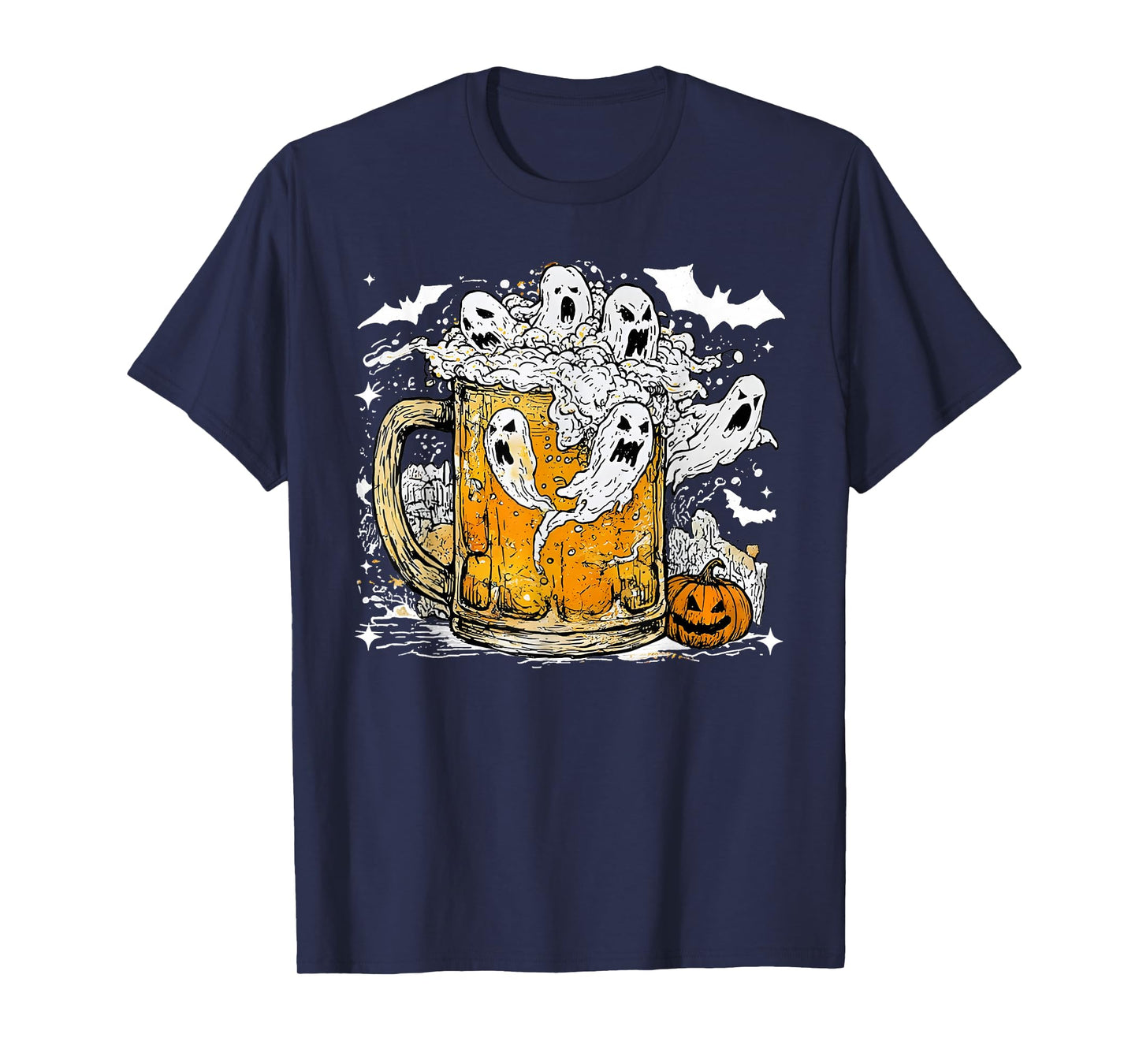 Ghost Beer Halloween Funny Costume Men Women T-Shirt